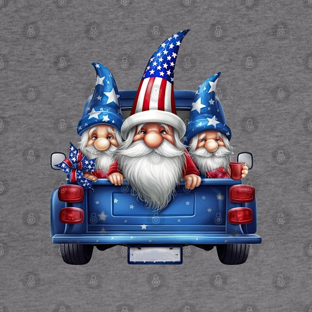 4th of July Gnomes on Truck by Chromatic Fusion Studio